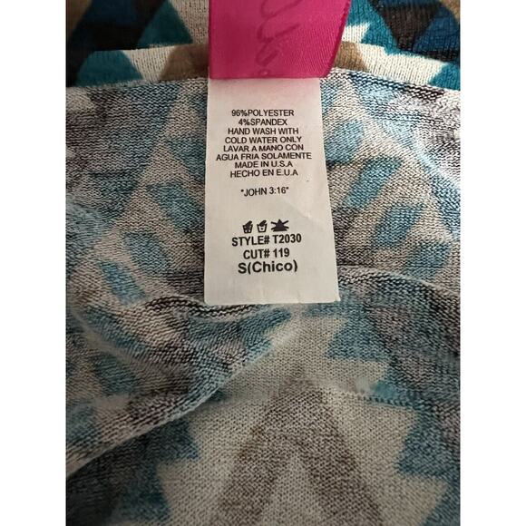 Aztec Bellamie Women Multicolor Cardigan Made in USA Open Front Size Small - Picture 5 of 5